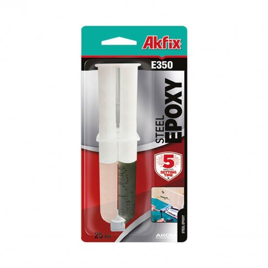 Akfix E350 Epoksi Çelik Yapıştırıcı Şırınga 5 dk. 25 ML