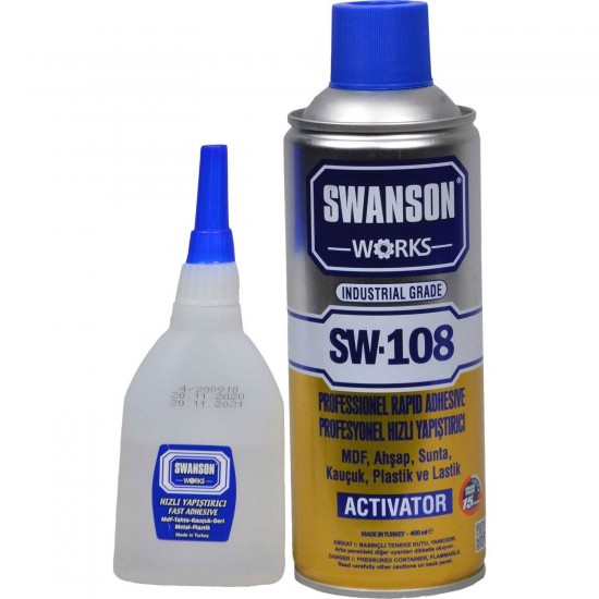 Swanson Works Mdf Kit Profesyonel Hızlı Yapıştırıcı Seti 250 ML 25 ADET