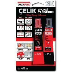 Vodabond 2k Rapid Çelik Epoksi Yapıştırıcı 20 ML 20 ML Gri