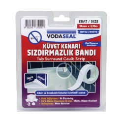 VODASEAL 3 Boğumlu Aparatlı Küvet Kenar Sızdırmazlık Bandı 38×3,35