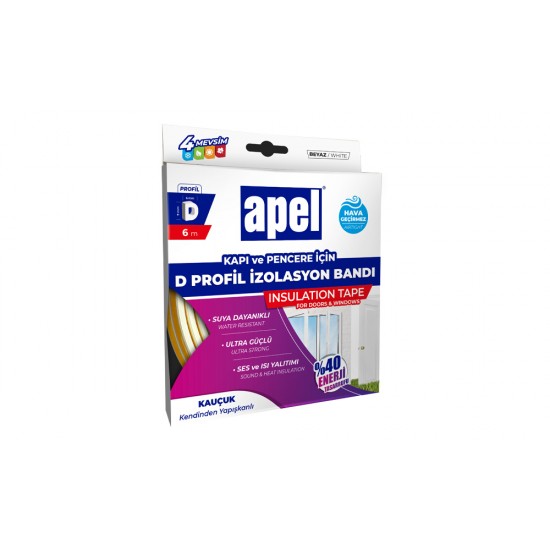 Apel EPDM D-Profil İzolasyon Bandı Beyaz