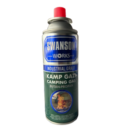 Swanson Works Bütan Propan Kamp Ocak Gazı Valfli Pürmüz Kartuşu 227 GR 400 ML