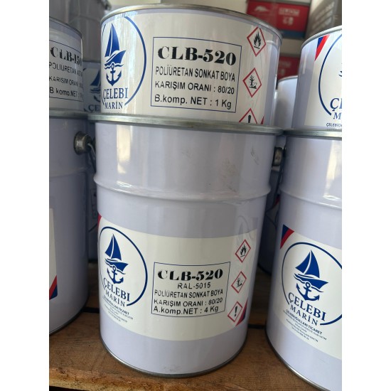 ÇELEBİ MARİN POLİÜRETAN SON KAT BOYA RAL5015 MAVİ 5 KG