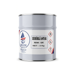 ÇELEBİ MARİN ZEHİRLİ BOYA ASTARI KIZIL GRİ 3 KG